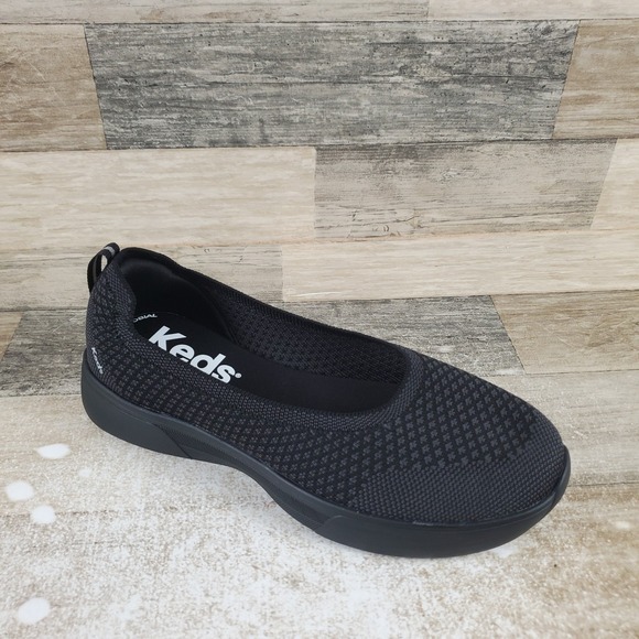 Keds Shoes - Keds Blisswalk Skimmer Womens Shoes Sz 7.5 Wide Black Knit Round Toe Slip On
